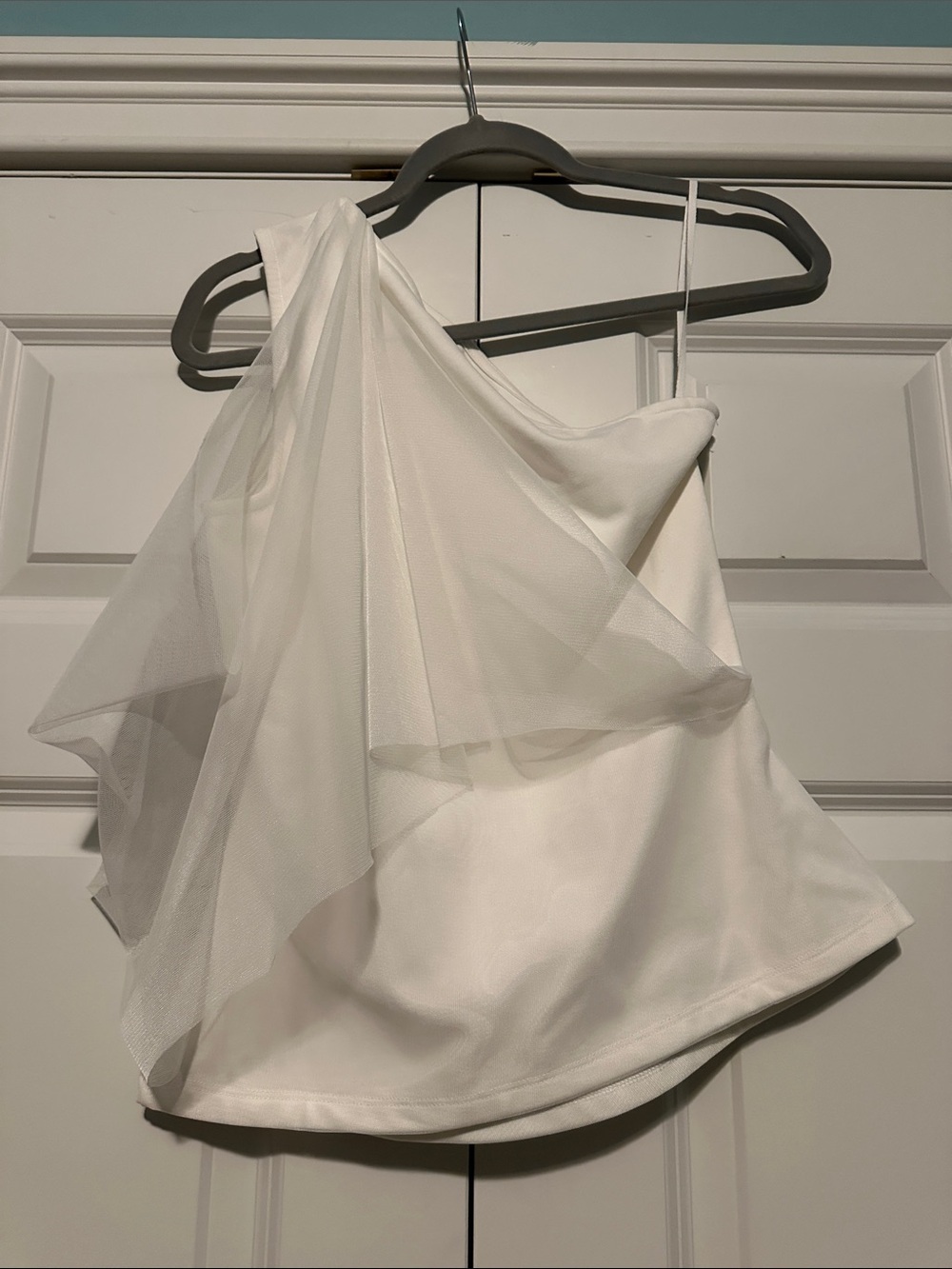 Marcella Zinnia Top European Ponte Mesh One-Shoulder Top szM NWOT - Picture 13 of 14